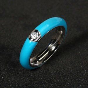 New . Ring. 8-sz . Fashion Blue 💙 . Moissanit